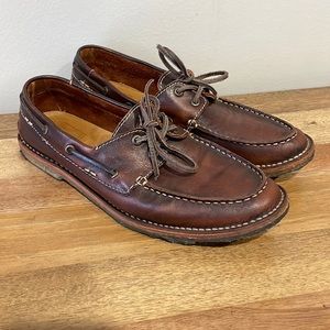 Frye | Classic Vintage Brown Leather Lace Boat Shoes | Sz 8 M / 9.5 W